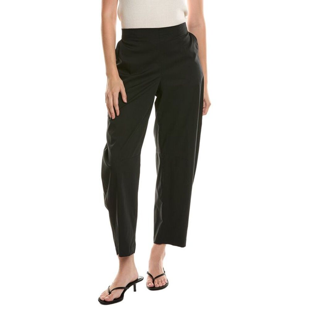 Anne Klein Womens  Pull-On Barrel Leg Poplin Pant, Black
